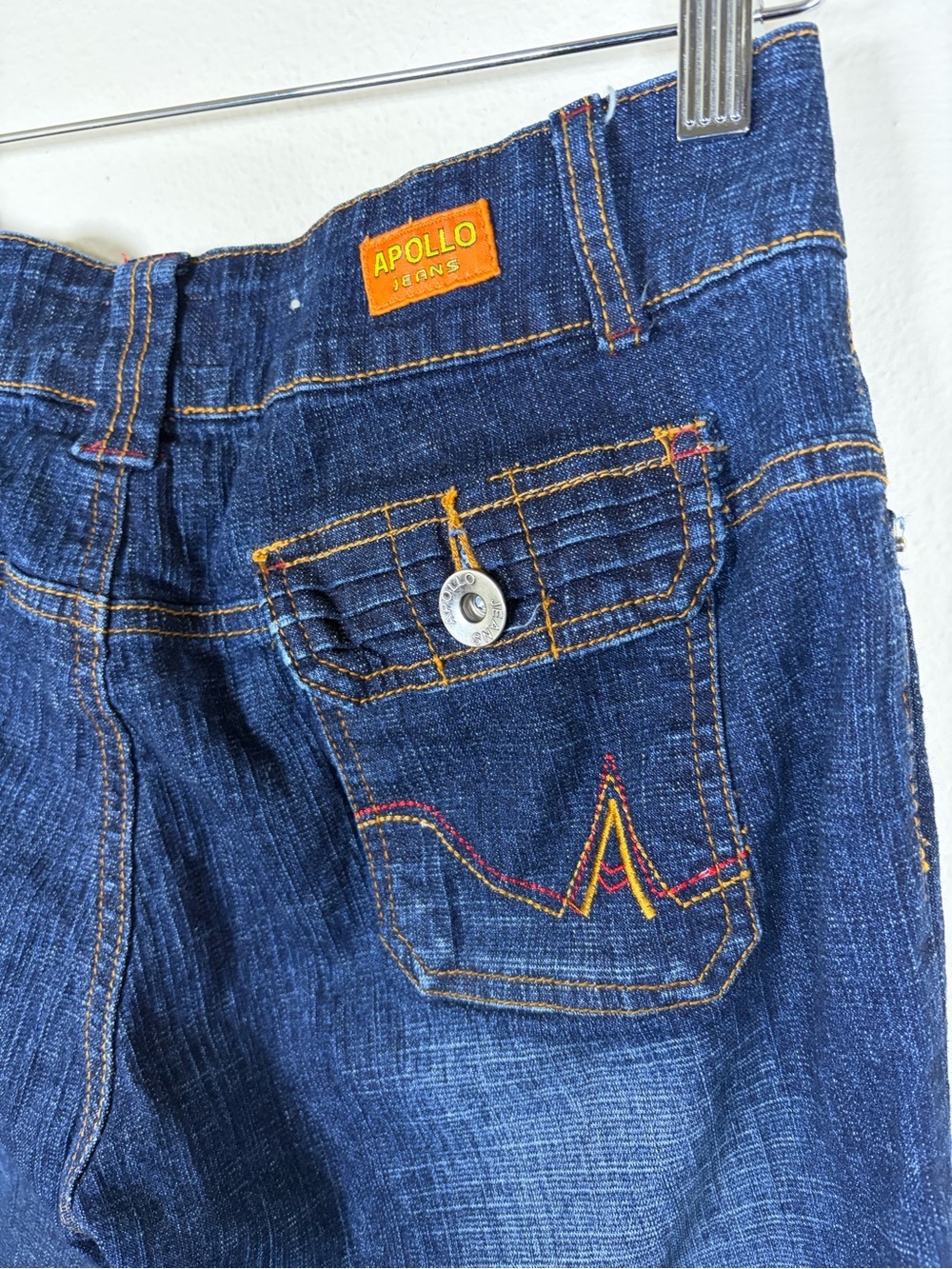 Apollo Jeans 90s/ Y2K Asymmetrical Crossover Waist Bootcut Jeans Size 9/10 - Picture 8 of 12